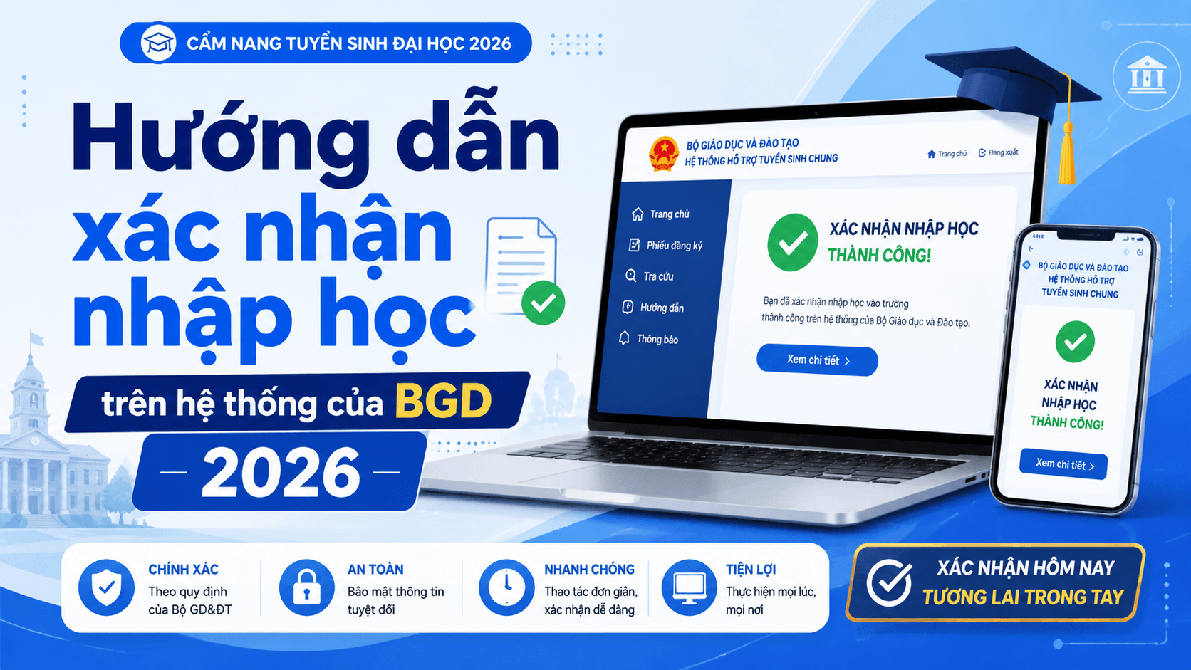 Hướng dẫn xác nhận nhập học trên hệ thống của BGD 2026